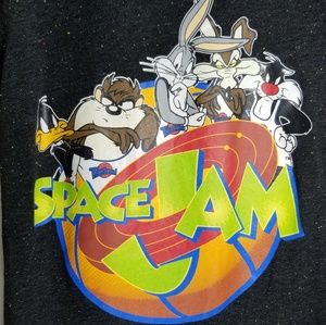 Looney Tunes Space Jam Black Confetti Graphic T-Sh